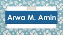 >Arwa M. Amin, Arwa M. Amin Mostafa